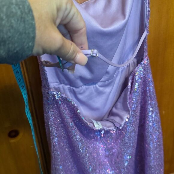 LUCY IN the Sky Medium Lavender Purple Sequin Mini dress homecoming sorority - Picture 8 of 12